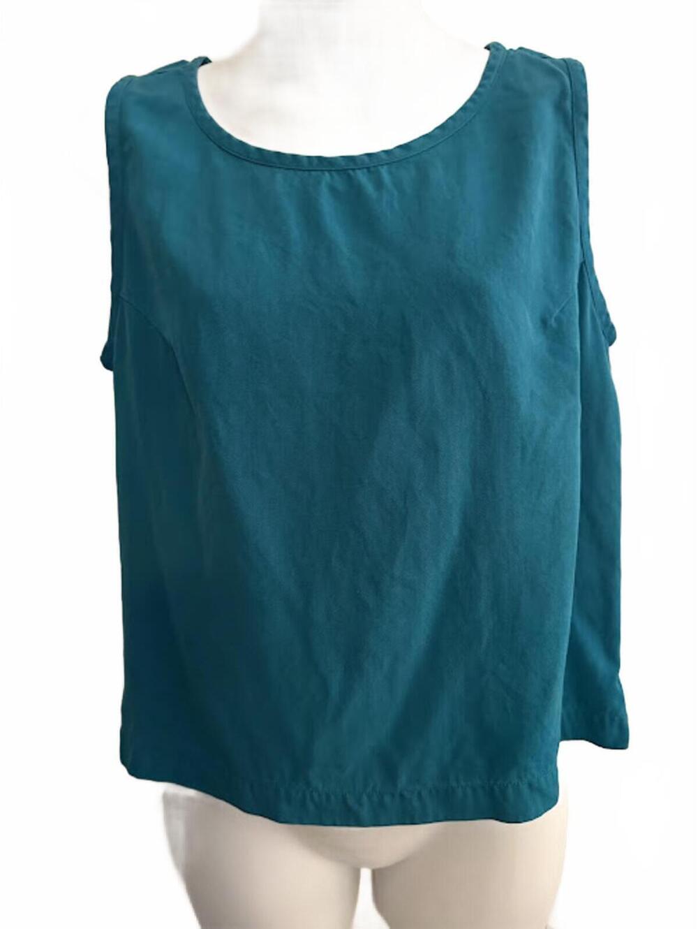 Carol Anderson Silk Sleeveless Top Teal M